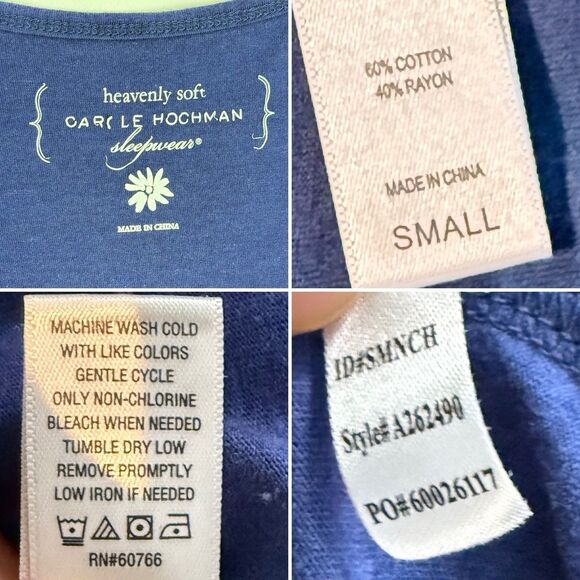 Carole Hochman Tank Top Women’s Small Navy Blue Decorative Trim Sleeveless - Picture 9 of 16